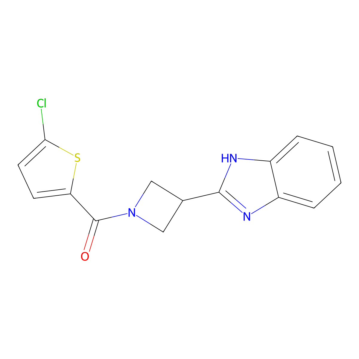 (3-(1H-benzo[d]imidazol-2-yl)azetidin-1-yl)(5-chlorothiophen-2-yl)methanone molecular structure, CAS 1351634-54-2
