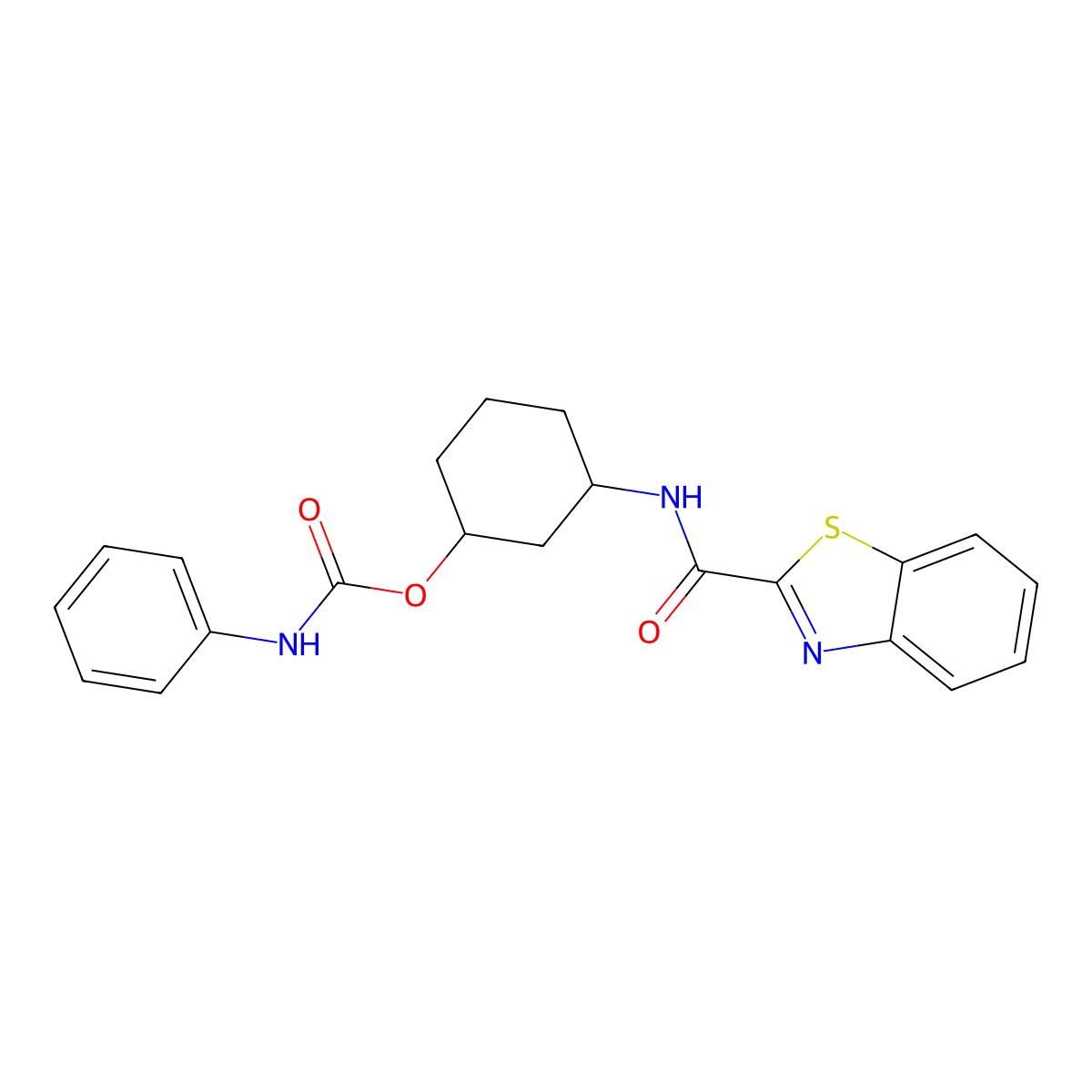 3-(Benzo[d]thiazole-2-carboxamido)cyclohexyl phenylcarbamate molecular structure, CAS 1351634-70-2