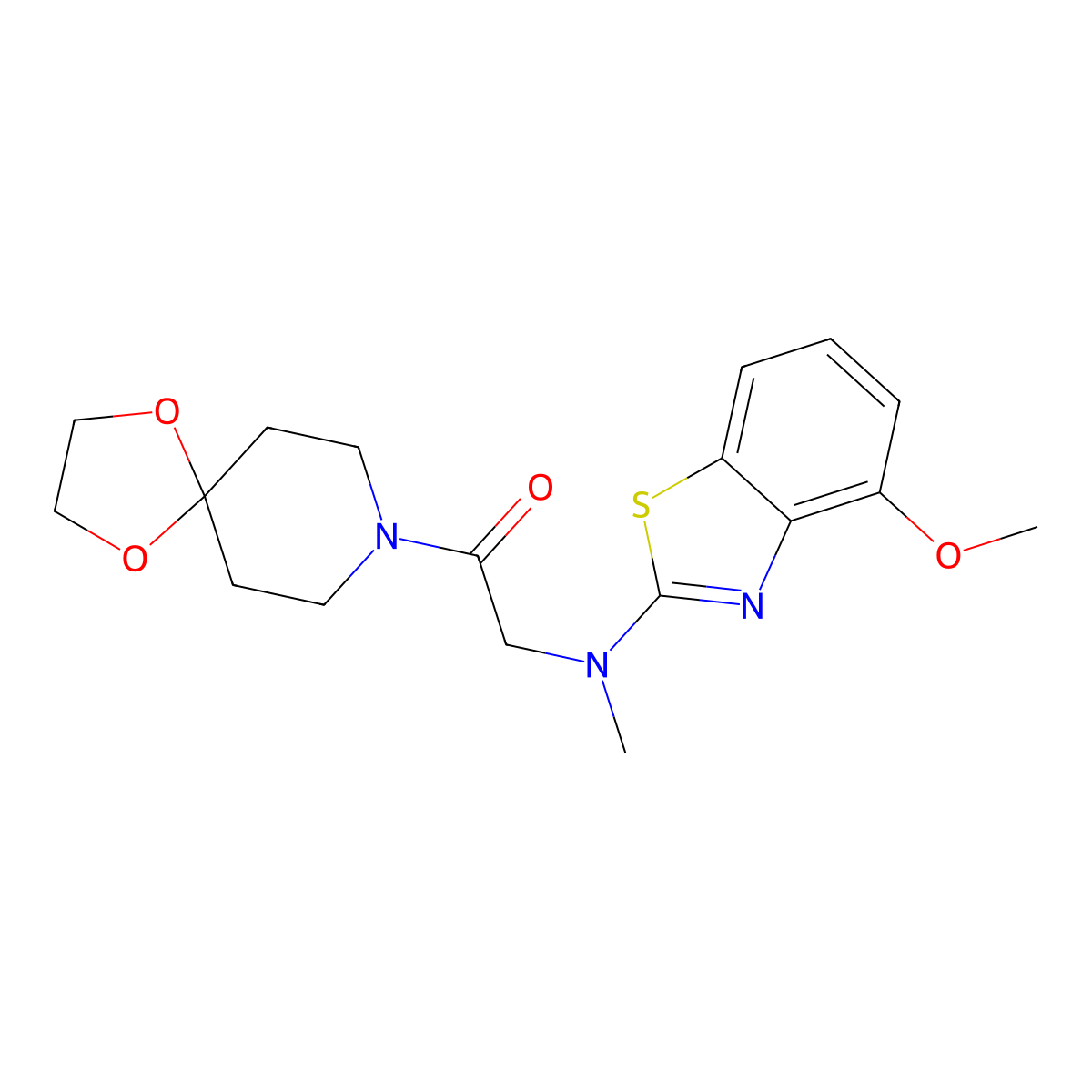2-((4-Methoxybenzo[d]thiazol-2-yl)(methyl)amino)-1-(1,4-dioxa-8-azaspiro[4.5]decan-8-yl)ethanone molecular structure, CAS 1351634-76-8