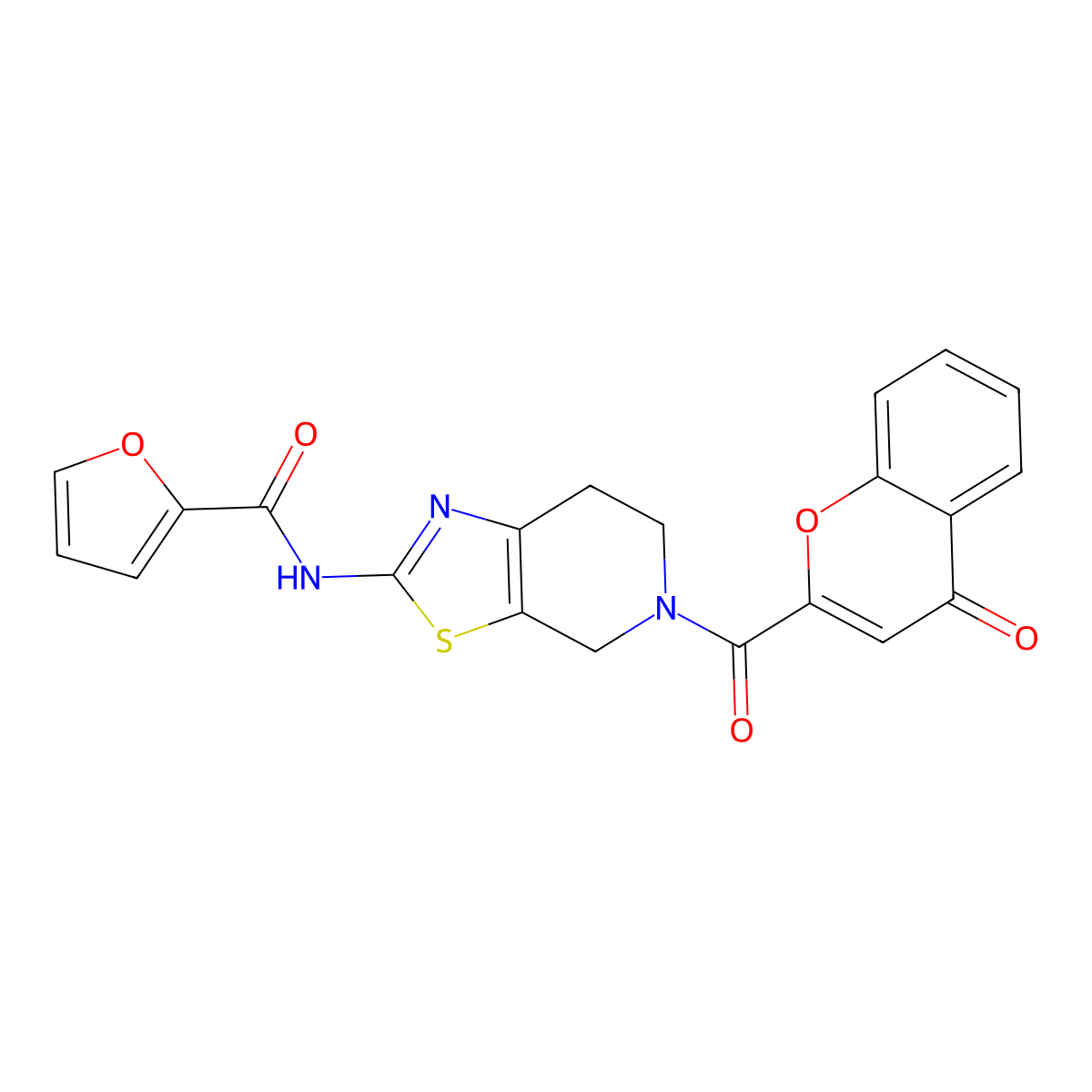 N-[5-(4-oxo-4H-chromene-2-carbonyl)-4H,5H,6H,7H-[1,3]thiazolo[5,4-c]pyridin-2-yl]furan-2-carboxamide molecular structure, CAS 1351634-79-1