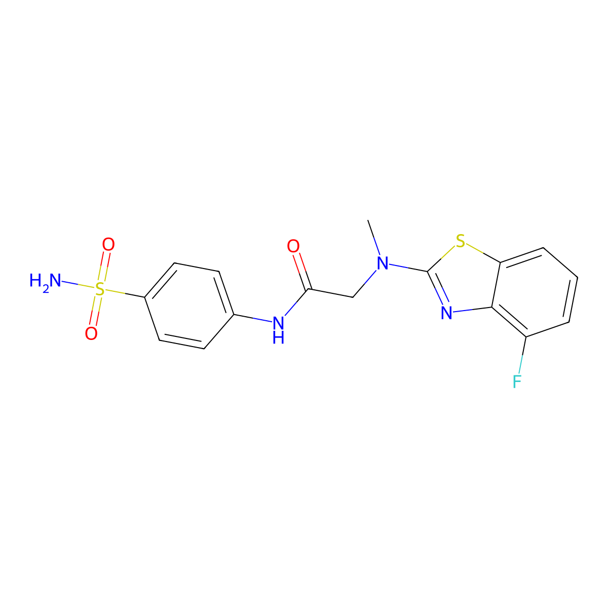 2-((4-fluorobenzo[d]thiazol-2-yl)(methyl)amino)-N-(4-sulfamoylphenyl)acetamide molecular structure, CAS 1351634-86-0