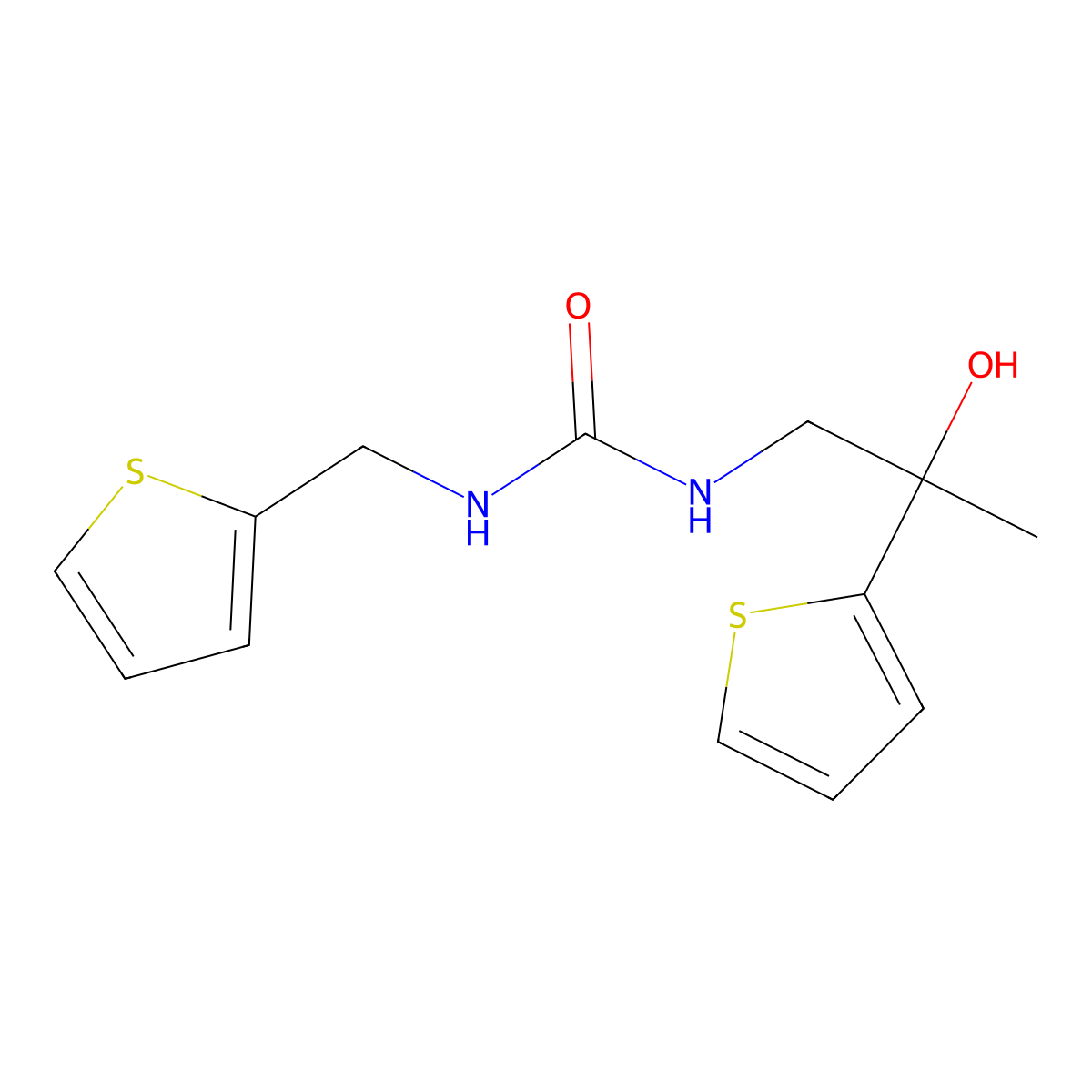 1-(2-Hydroxy-2-(thiophen-2-yl)propyl)-3-(thiophen-2-ylmethyl)urea molecular structure, CAS 1351634-87-1