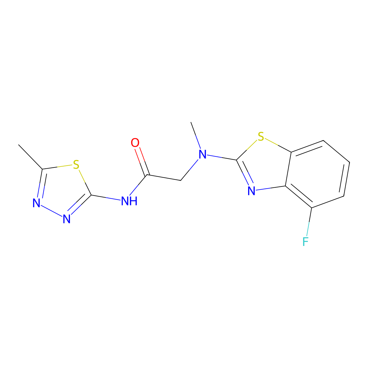 2-((4-fluorobenzo[d]thiazol-2-yl)(methyl)amino)-N-(5-methyl-1,3,4-thiadiazol-2-yl)acetamide molecular structure, CAS 1351634-98-4