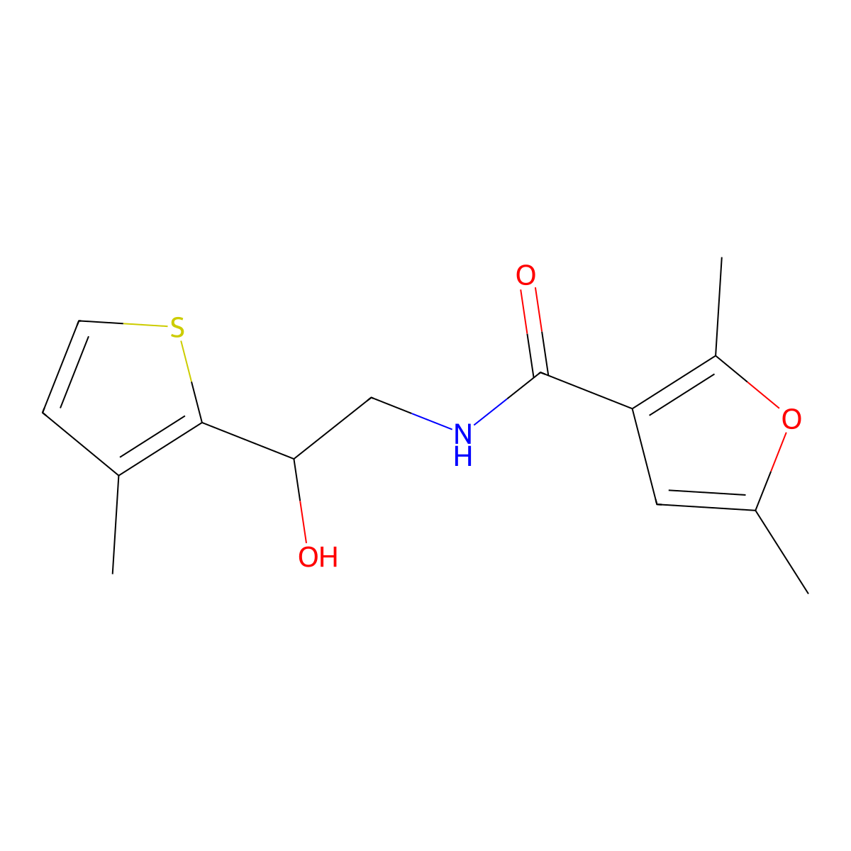 N-[2-hydroxy-2-(3-methylthiophen-2-yl)ethyl]-2,5-dimethylfuran-3-carboxamide molecular structure, CAS 1351635-01-2
