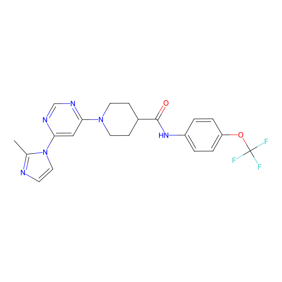 1-[6-(2-methyl-1H-imidazol-1-yl)pyrimidin-4-yl]-N-[4-(trifluoromethoxy)phenyl]piperidine-4-carboxamide molecular structure, CAS 1351635-02-3