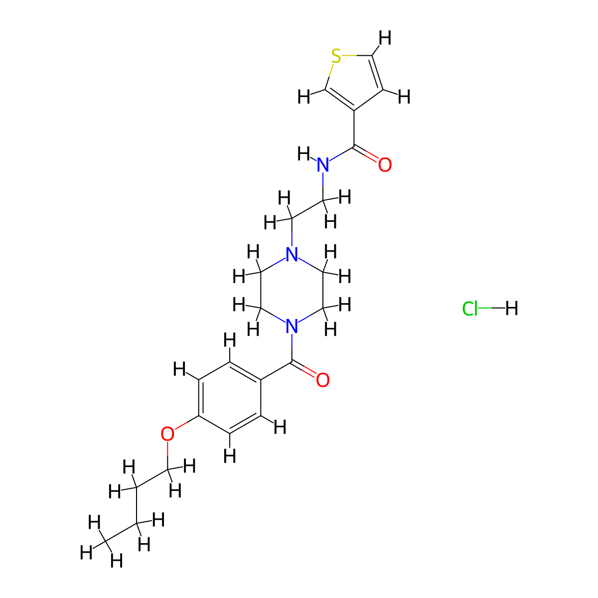 N-{2-[4-(4-Butoxybenzoyl)piperazin-1-YL]ethyl}thiophene-3-carboxamide hydrochloride molecular structure, CAS 1351635-05-6