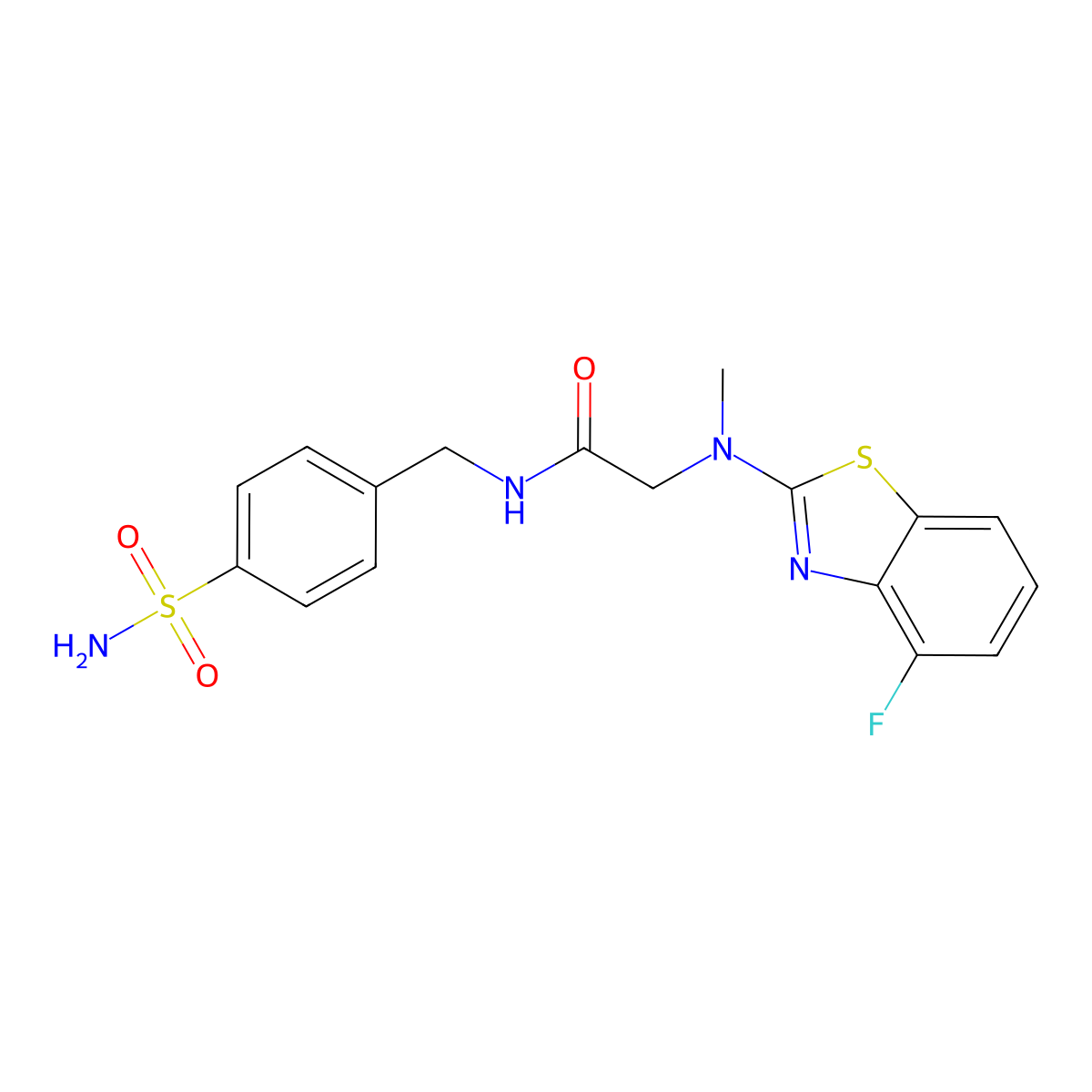 2-((4-fluorobenzo[d]thiazol-2-yl)(methyl)amino)-N-(4-sulfamoylbenzyl)acetamide molecular structure, CAS 1351635-08-9
