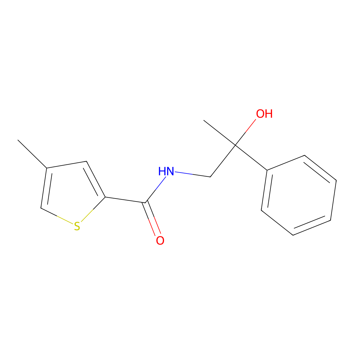 N-(2-hydroxy-2-phenylpropyl)-4-methylthiophene-2-carboxamide molecular structure, CAS 1351635-12-5