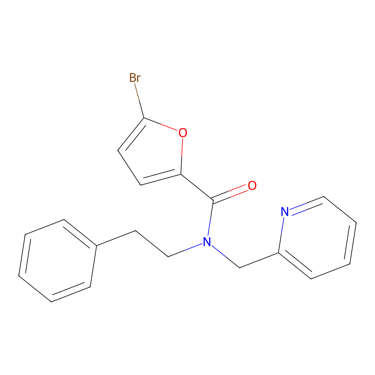 5-bromo-N-phenethyl-N-(pyridin-2-ylmethyl)furan-2-carboxamide molecular structure, CAS 1351635-17-0