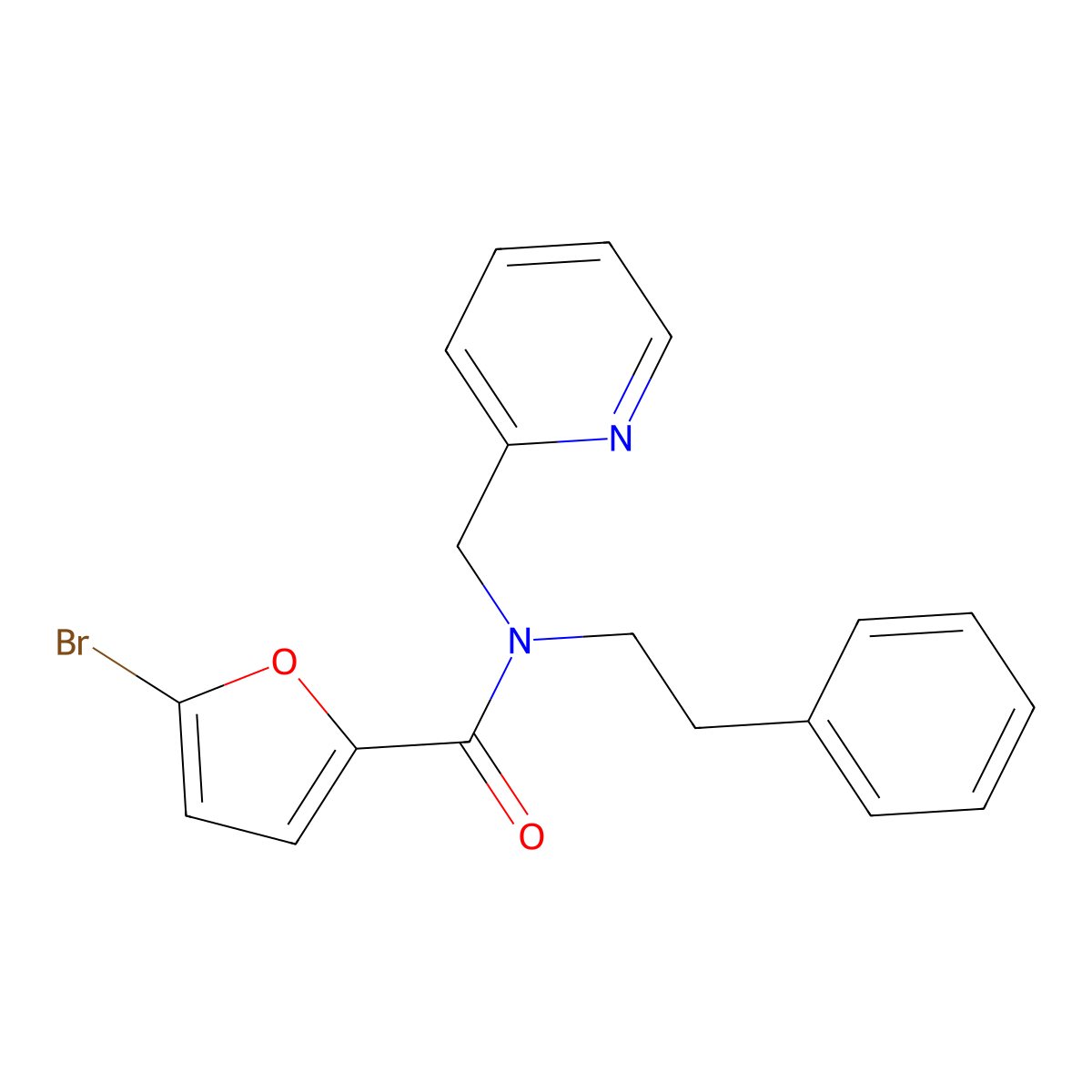 5-bromo-N-phenethyl-N-(pyridin-2-ylmethyl)furan-2-carboxamide molecular structure, CAS 1351635-17-0