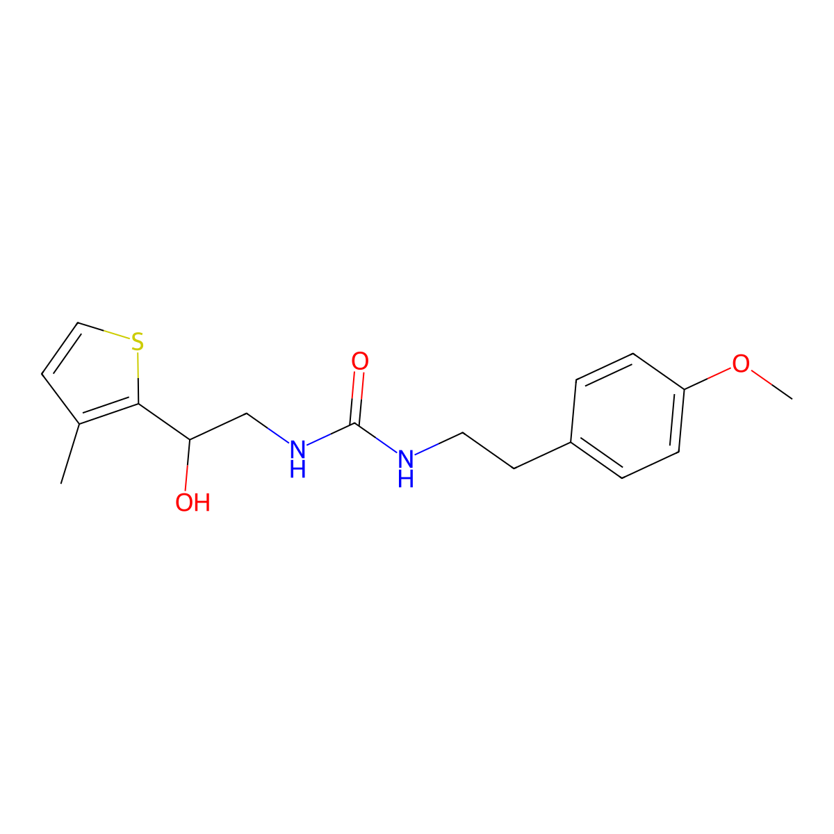 1-(2-Hydroxy-2-(3-methylthiophen-2-yl)ethyl)-3-(4-methoxyphenethyl)urea molecular structure, CAS 1351635-18-1