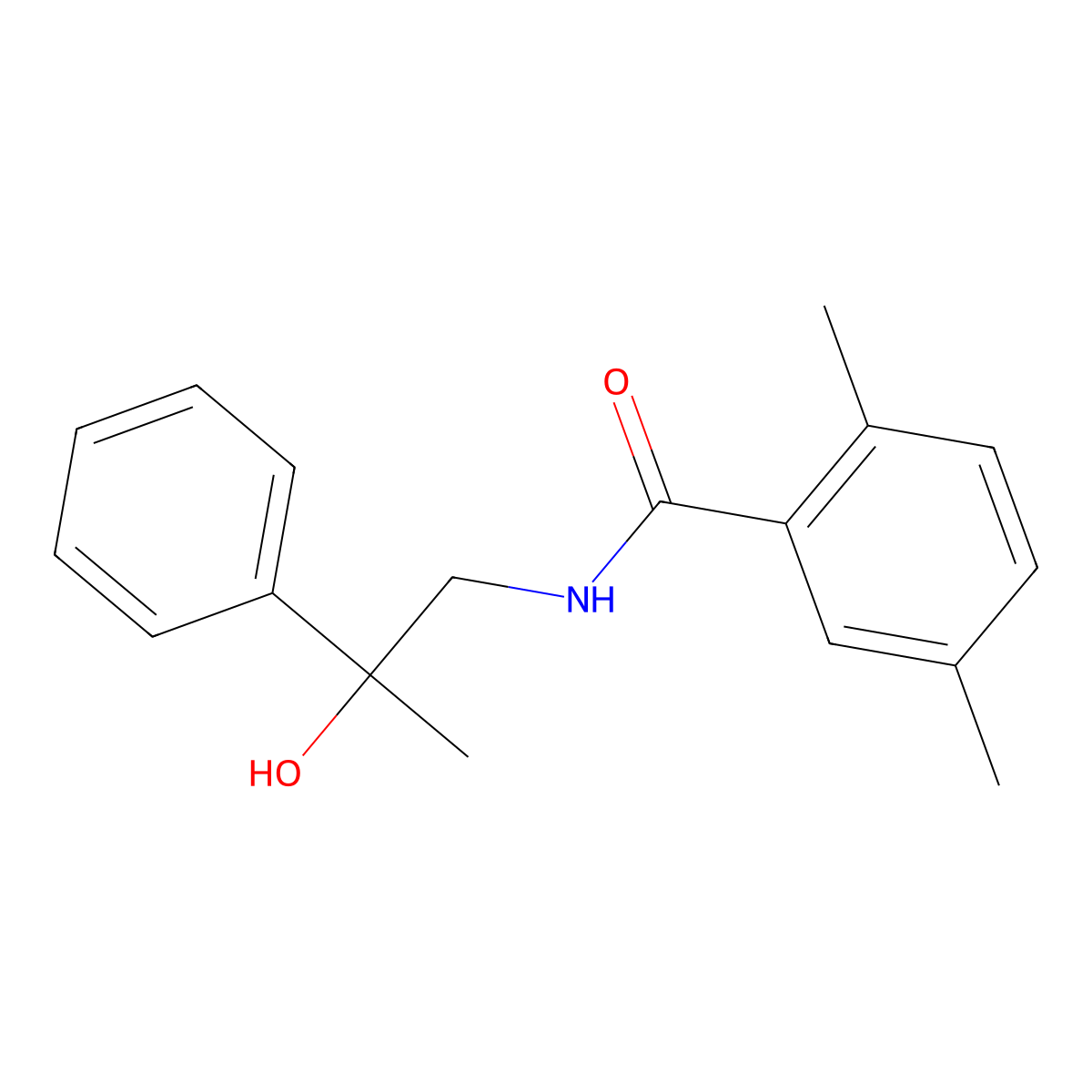 N-(2-hydroxy-2-phenylpropyl)-2,5-dimethylbenzamide molecular structure, CAS 1351635-25-0