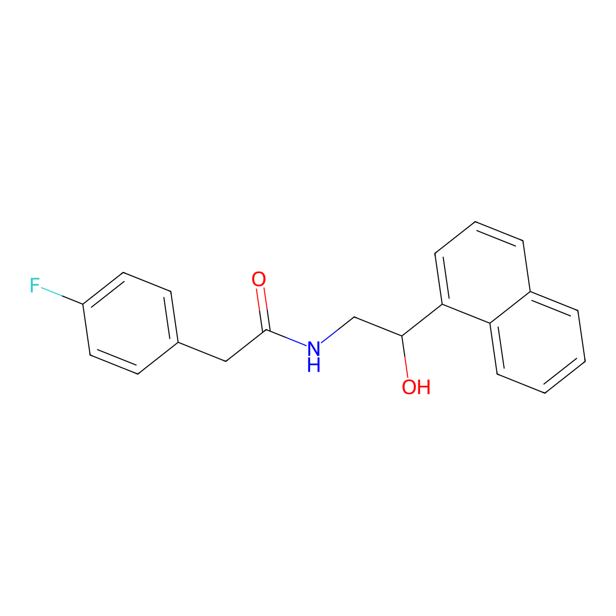 2-(4-fluorophenyl)-N-(2-hydroxy-2-(naphthalen-1-yl)ethyl)acetamide molecular structure, CAS 1351635-27-2