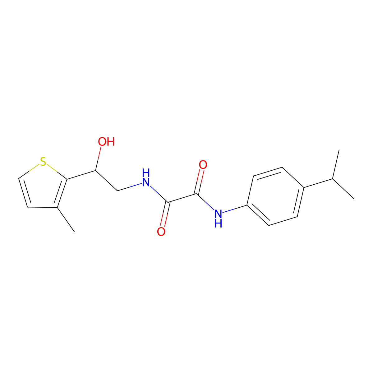 N1-(2-hydroxy-2-(3-methylthiophen-2-yl)ethyl)-N2-(4-isopropylphenyl)oxalamide molecular structure, CAS 1351635-35-2