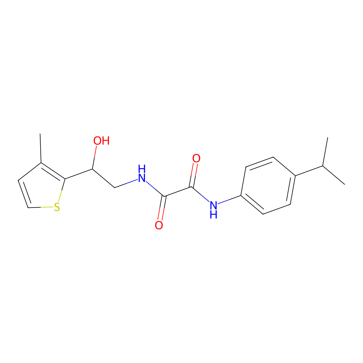 N1-(2-hydroxy-2-(3-methylthiophen-2-yl)ethyl)-N2-(4-isopropylphenyl)oxalamide molecular structure, CAS 1351635-35-2