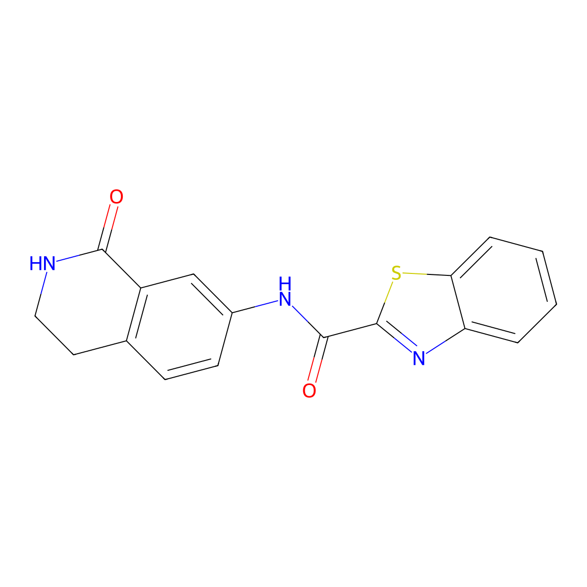 N-(1-oxo-1,2,3,4-tetrahydroisoquinolin-7-yl)-1,3-benzothiazole-2-carboxamide molecular structure, CAS 1351635-36-3