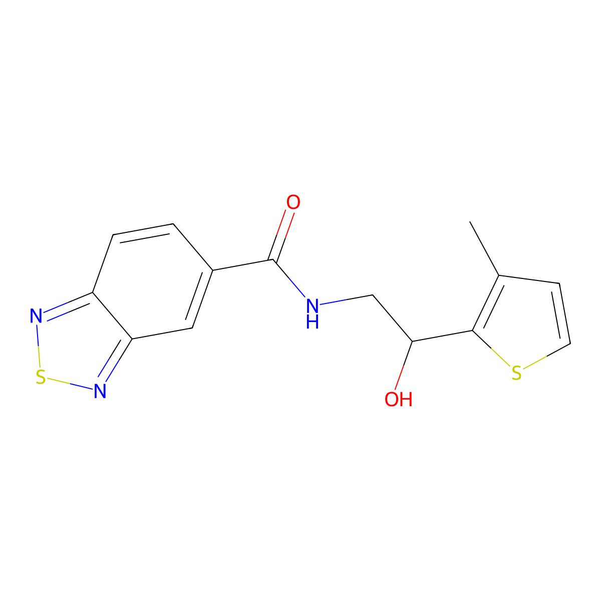 N-(2-hydroxy-2-(3-methylthiophen-2-yl)ethyl)benzo[c][1,2,5]thiadiazole-5-carboxamide molecular structure, CAS 1351635-38-5