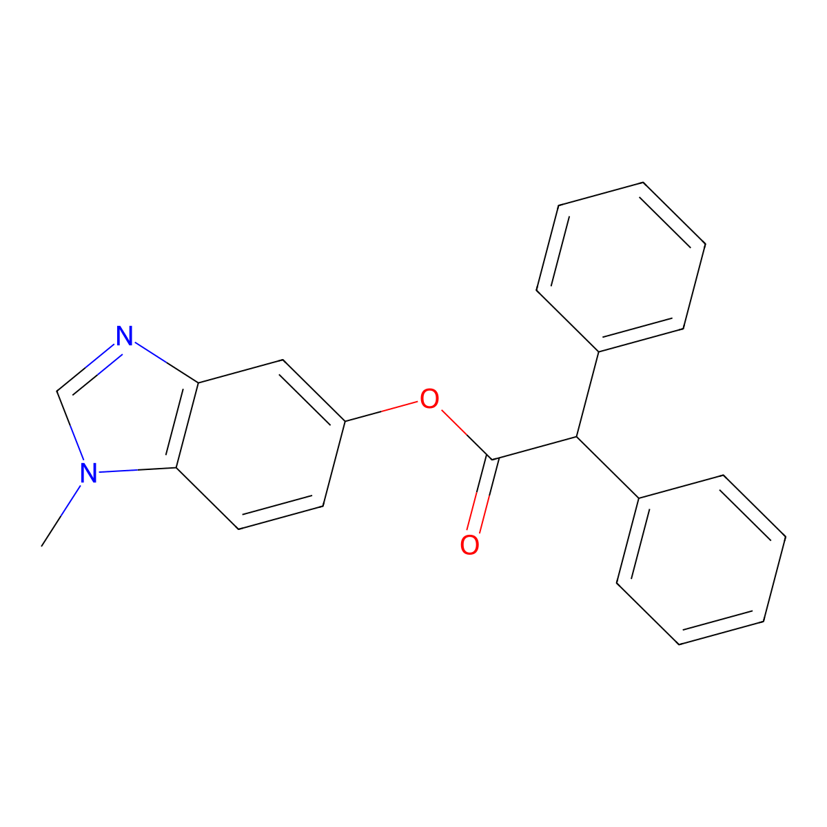 1-methyl-1H-benzo[d]imidazol-5-yl 2,2-diphenylacetate molecular structure, CAS 1351635-41-0