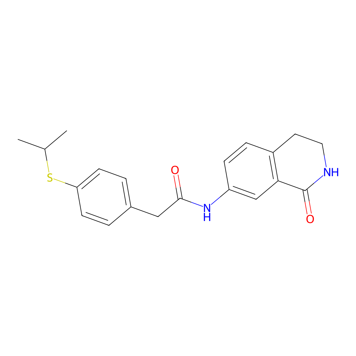 N-(1-oxo-1,2,3,4-tetrahydroisoquinolin-7-yl)-2-[4-(propan-2-ylsulfanyl)phenyl]acetamide molecular structure, CAS 1351635-44-3