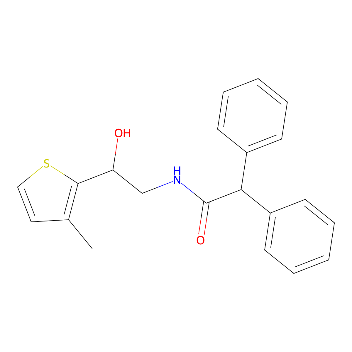 N-[2-hydroxy-2-(3-methylthiophen-2-yl)ethyl]-2,2-diphenylacetamide molecular structure, CAS 1351635-45-4
