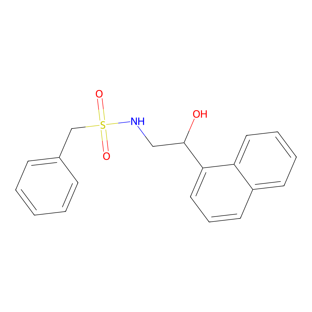 N-[2-hydroxy-2-(naphthalen-1-yl)ethyl]-1-phenylmethanesulfonamide molecular structure, CAS 1351635-48-7