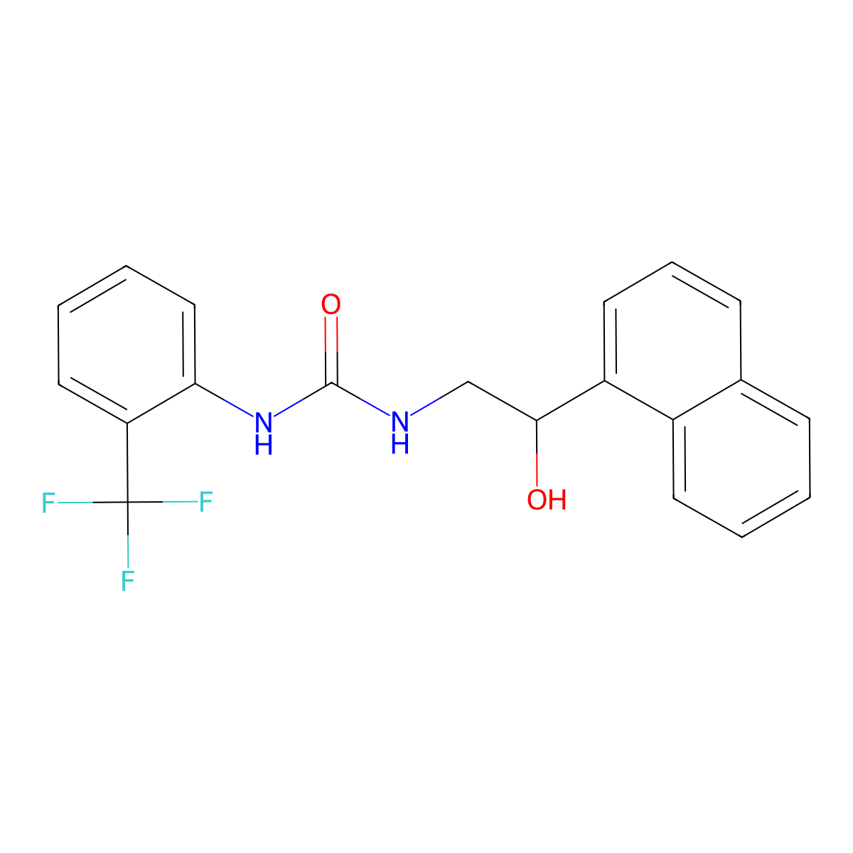 1-(2-Hydroxy-2-(naphthalen-1-yl)ethyl)-3-(2-(trifluoromethyl)phenyl)urea molecular structure, CAS 1351640-90-8