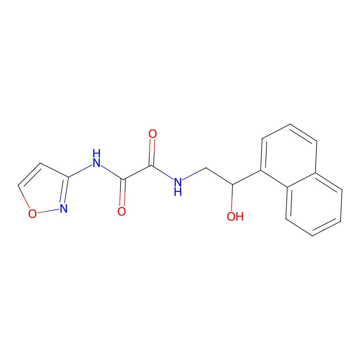 N1-(2-hydroxy-2-(naphthalen-1-yl)ethyl)-N2-(isoxazol-3-yl)oxalamide molecular structure, CAS 1351640-96-4