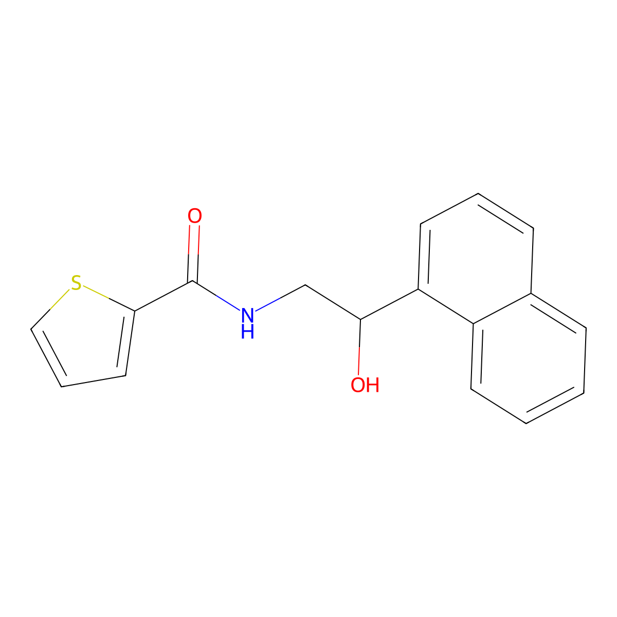 N-(2-hydroxy-2-(naphthalen-1-yl)ethyl)thiophene-2-carboxamide molecular structure, CAS 1351640-99-7