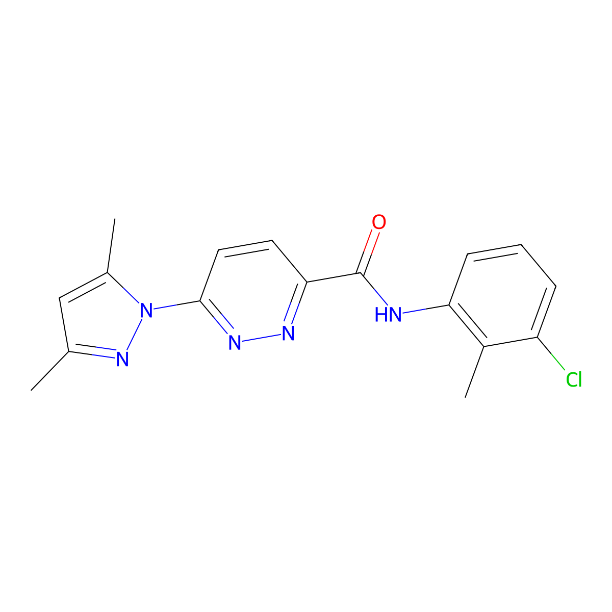 N-(3-chloro-2-methylphenyl)-6-(3,5-dimethyl-1H-pyrazol-1-yl)pyridazine-3-carboxamide molecular structure, CAS 1351641-10-5