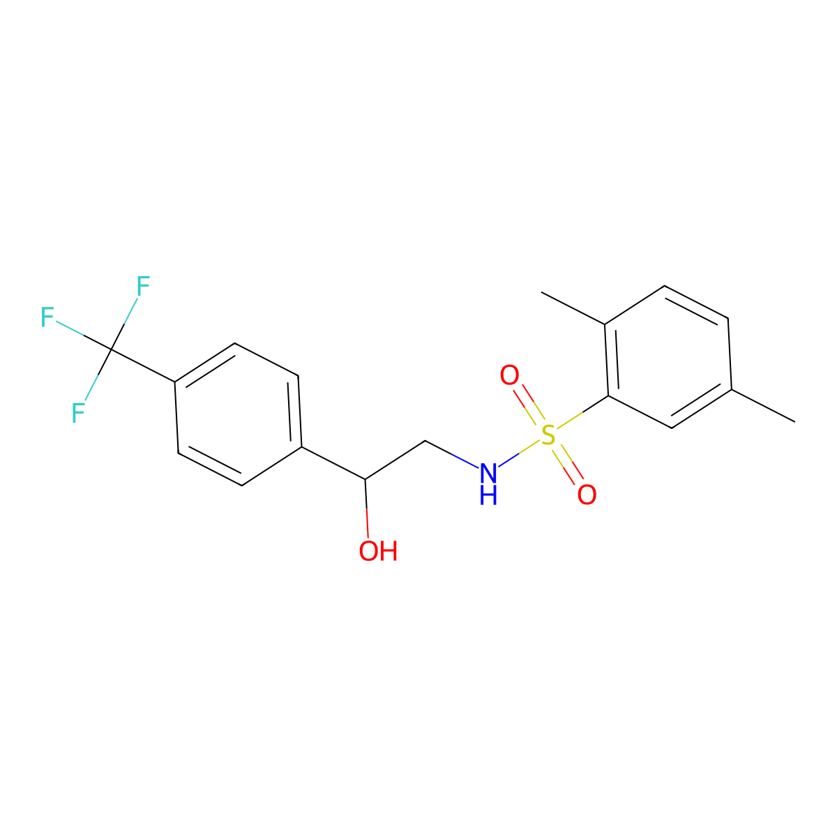N-(2-hydroxy-2-(4-(trifluoromethyl)phenyl)ethyl)-2,5-dimethylbenzenesulfonamide molecular structure, CAS 1351641-13-8