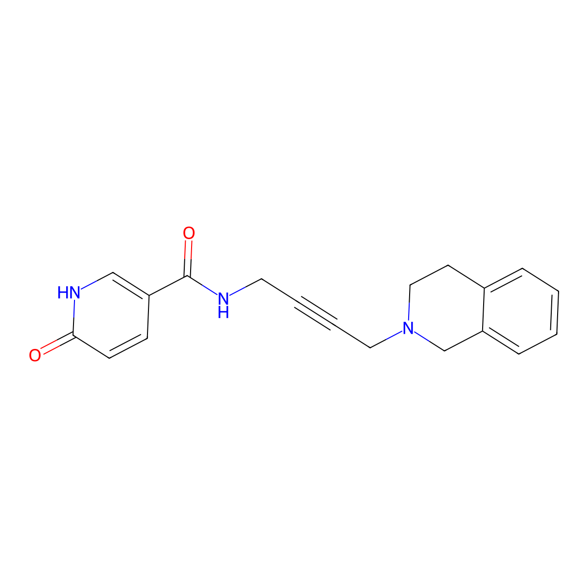 N-(4-(3,4-dihydroisoquinolin-2(1H)-yl)but-2-yn-1-yl)-6-oxo-1,6-dihydropyridine-3-carboxamide molecular structure, CAS 1351641-16-1