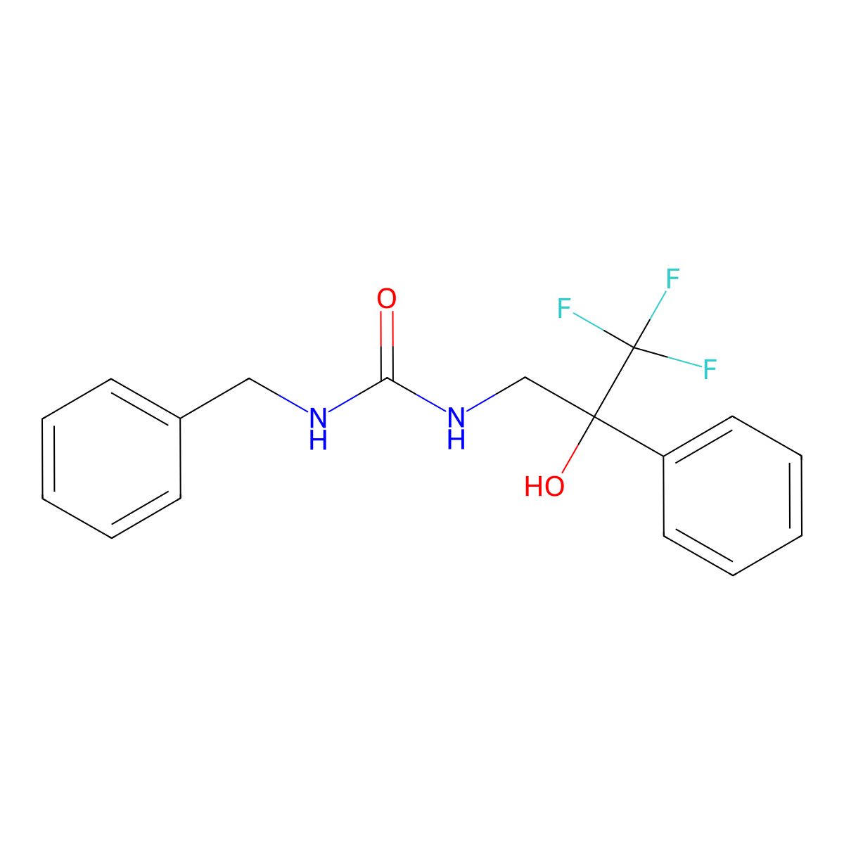 1-Benzyl-3-(3,3,3-trifluoro-2-hydroxy-2-phenylpropyl)urea molecular structure, CAS 1351641-21-8