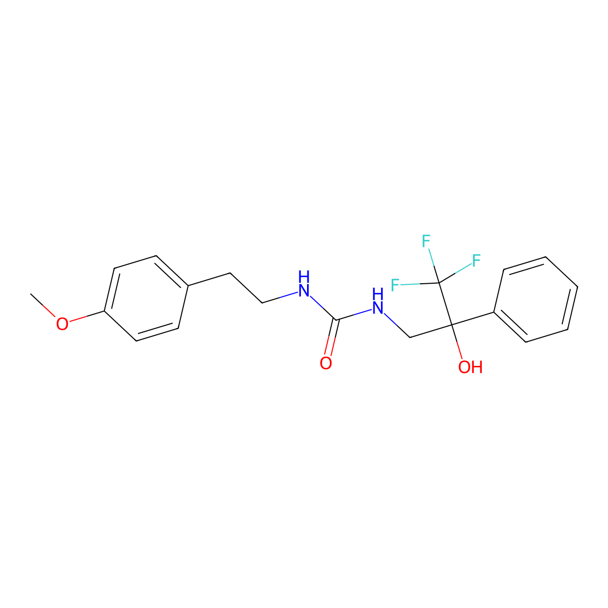 1-(4-Methoxyphenethyl)-3-(3,3,3-trifluoro-2-hydroxy-2-phenylpropyl)urea molecular structure, CAS 1351641-25-2