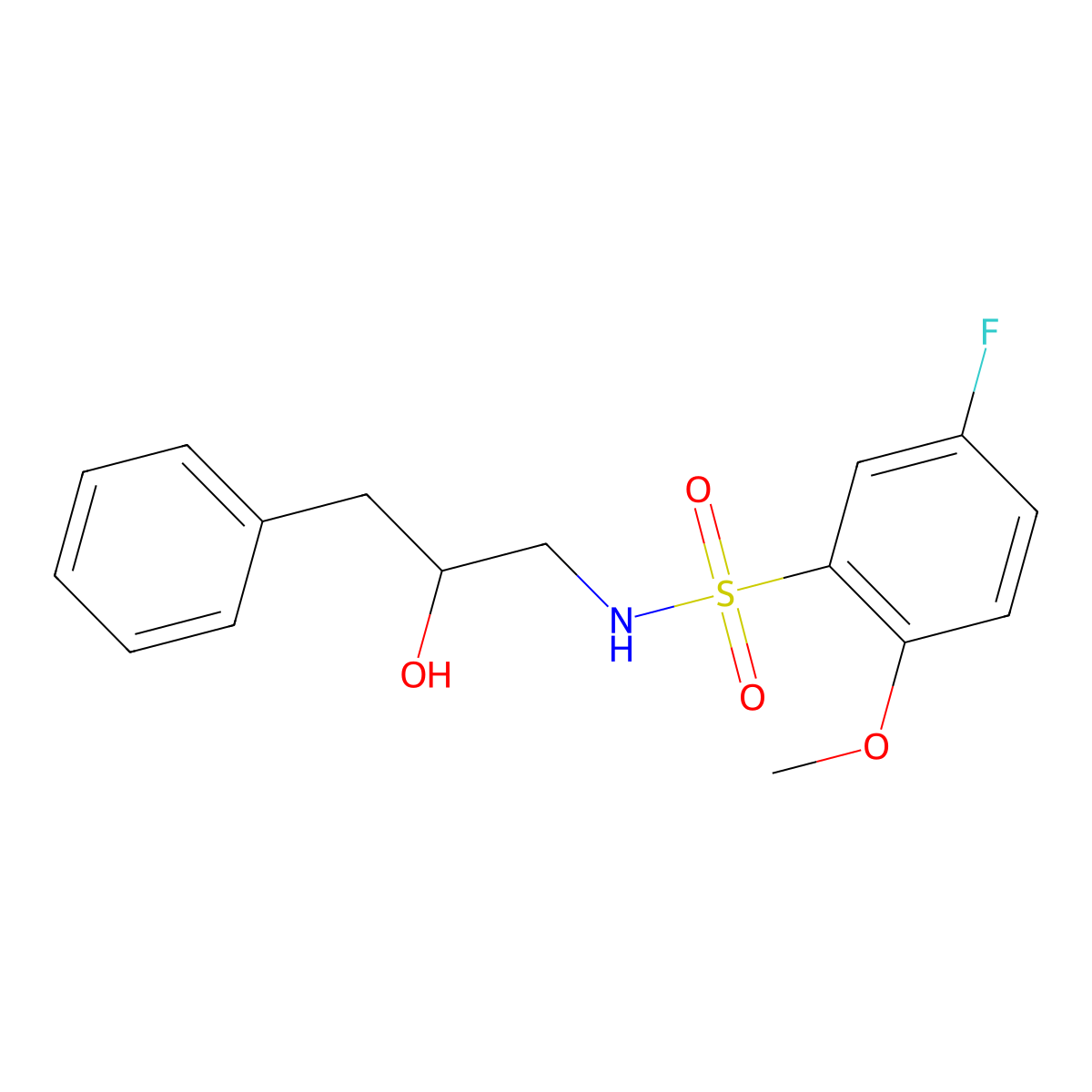 5-fluoro-N-(2-hydroxy-3-phenylpropyl)-2-methoxybenzenesulfonamide molecular structure, CAS 1351641-32-1