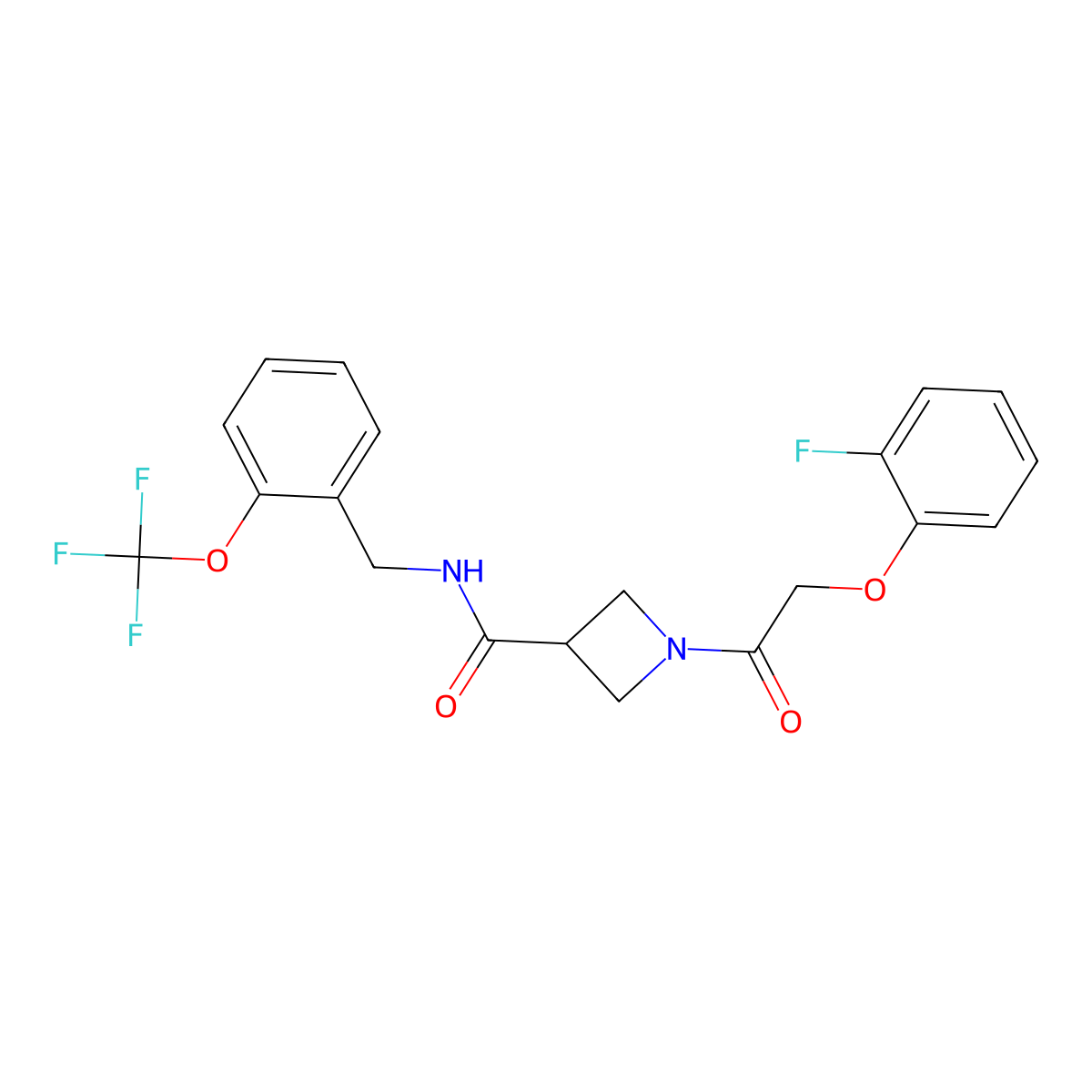 1-(2-(2-fluorophenoxy)acetyl)-N-(2-(trifluoromethoxy)benzyl)azetidine-3-carboxamide molecular structure, CAS 1351641-34-3