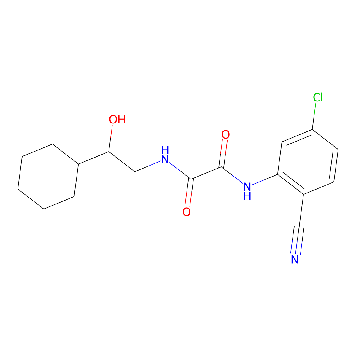 N1-(5-chloro-2-cyanophenyl)-N2-(2-cyclohexyl-2-hydroxyethyl)oxalamide molecular structure, CAS 1351641-35-4