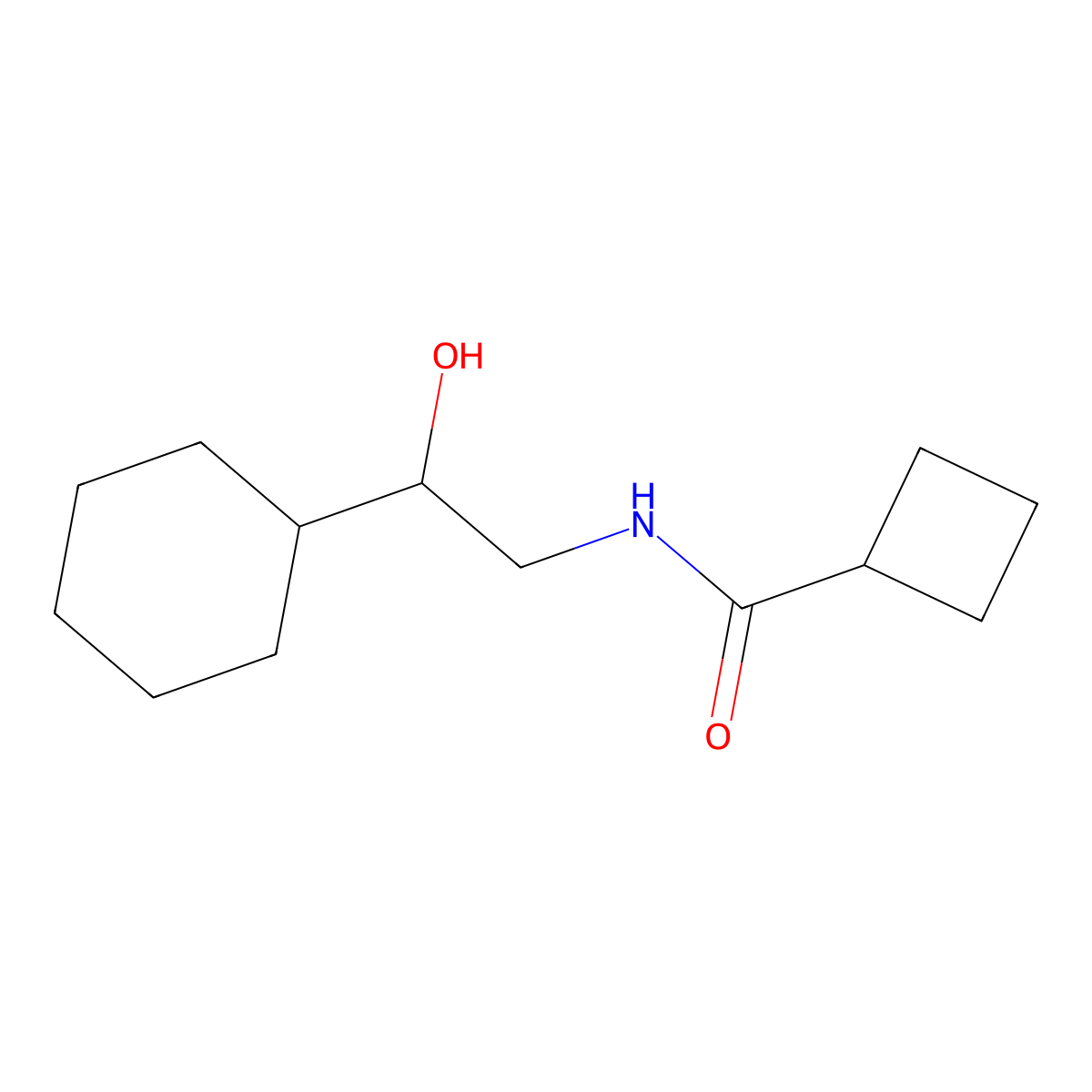 N-(2-cyclohexyl-2-hydroxyethyl)cyclobutanecarboxamide molecular structure, CAS 1351641-43-4