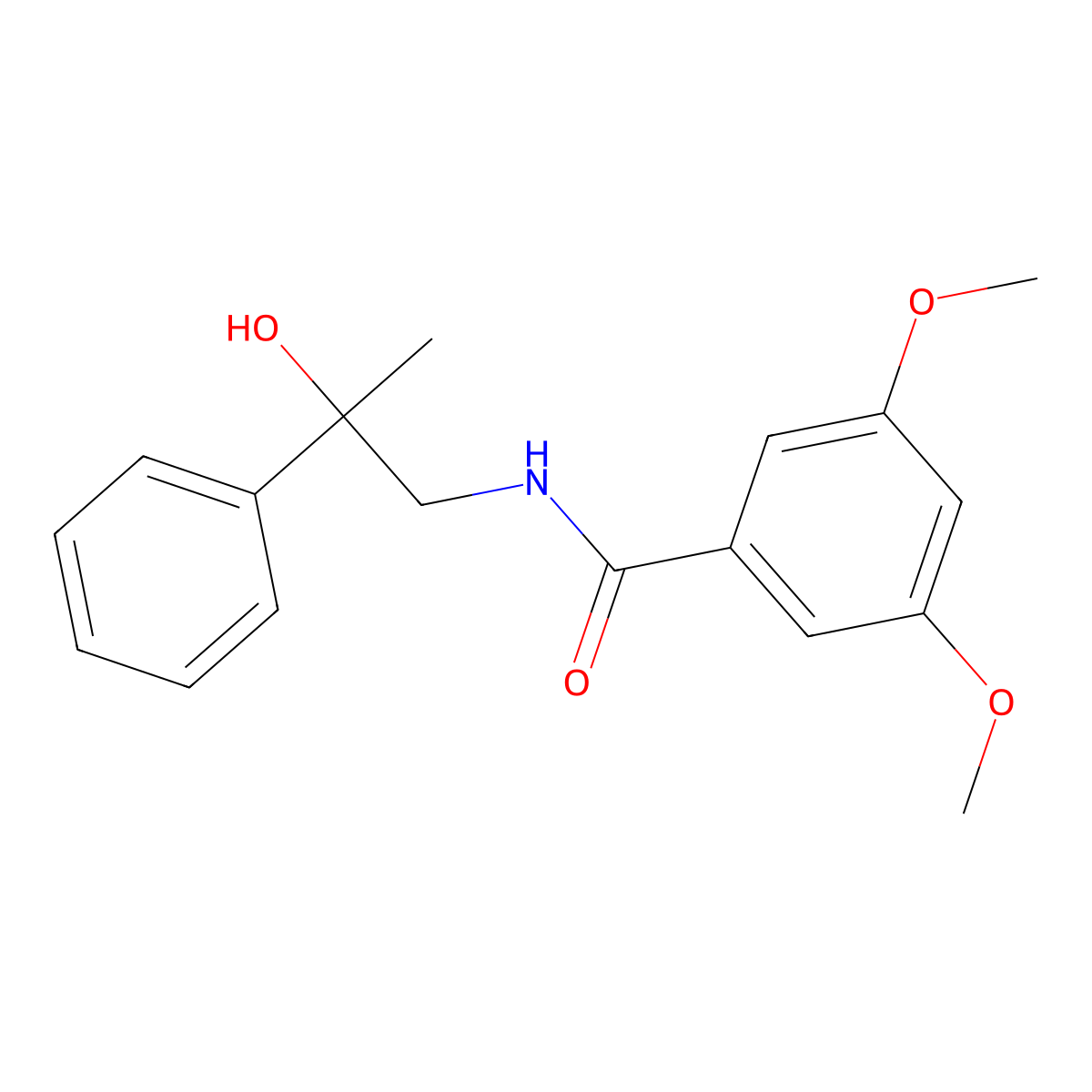 N-(2-hydroxy-2-phenylpropyl)-3,5-dimethoxybenzamide molecular structure, CAS 1351641-49-0