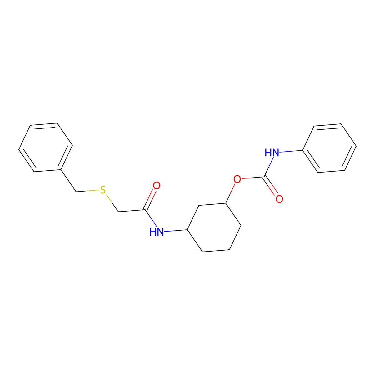 3-(2-(Benzylthio)acetamido)cyclohexyl phenylcarbamate molecular structure, CAS 1351641-54-7