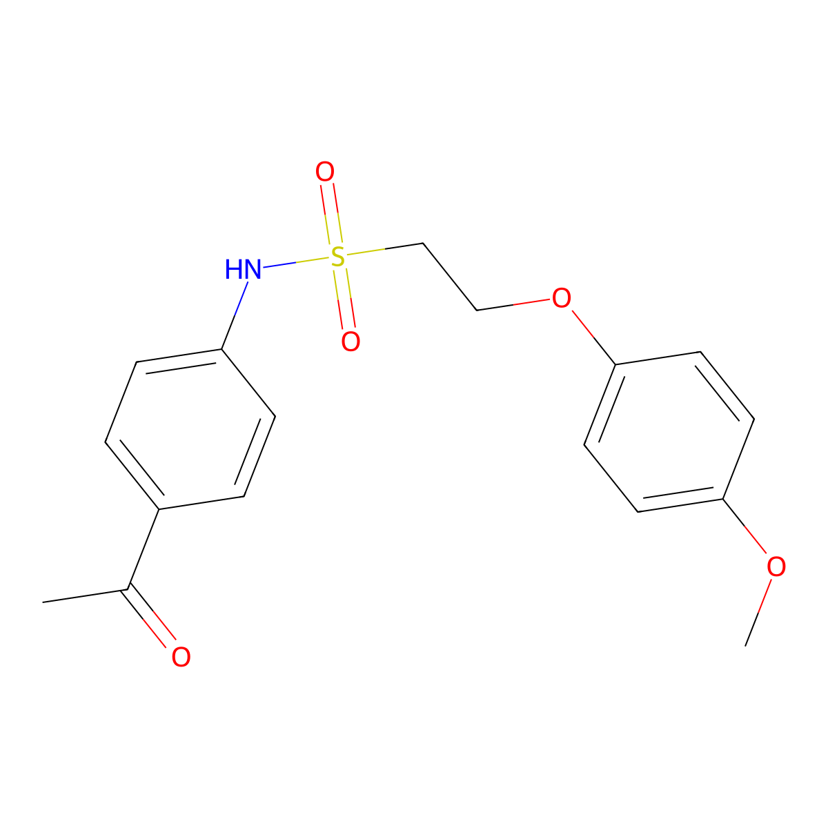 N-(4-acetylphenyl)-2-(4-methoxyphenoxy)ethanesulfonamide molecular structure, CAS 1351641-60-5