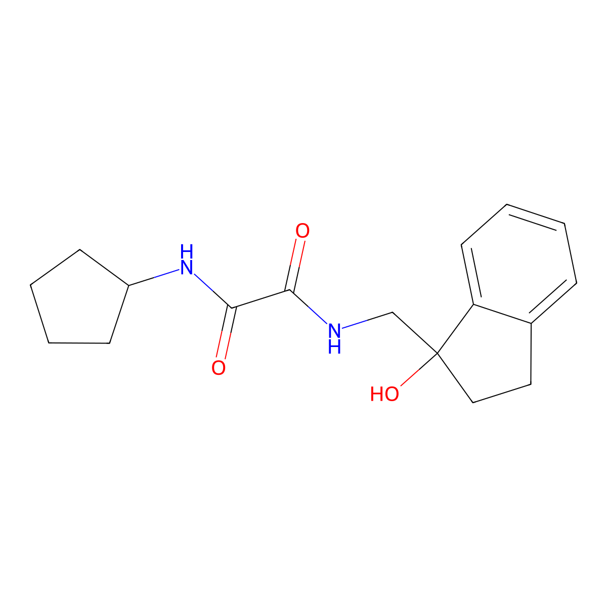 N1-cyclopentyl-N2-((1-hydroxy-2,3-dihydro-1H-inden-1-yl)methyl)oxalamide molecular structure, CAS 1351641-63-8