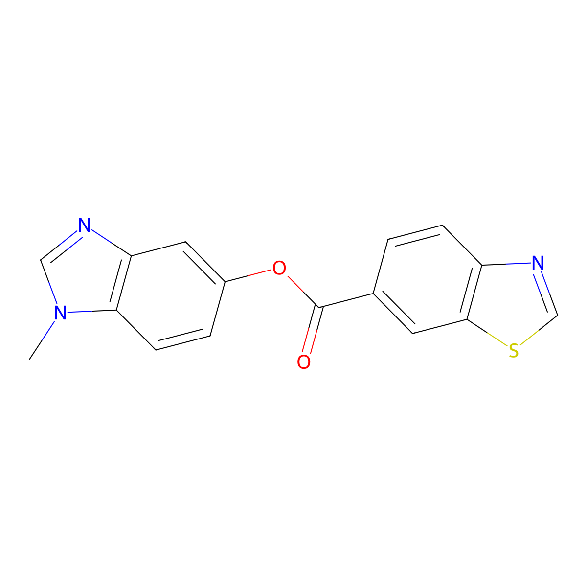 1-methyl-1H-benzo[d]imidazol-5-yl benzo[d]thiazole-6-carboxylate molecular structure, CAS 1351641-66-1