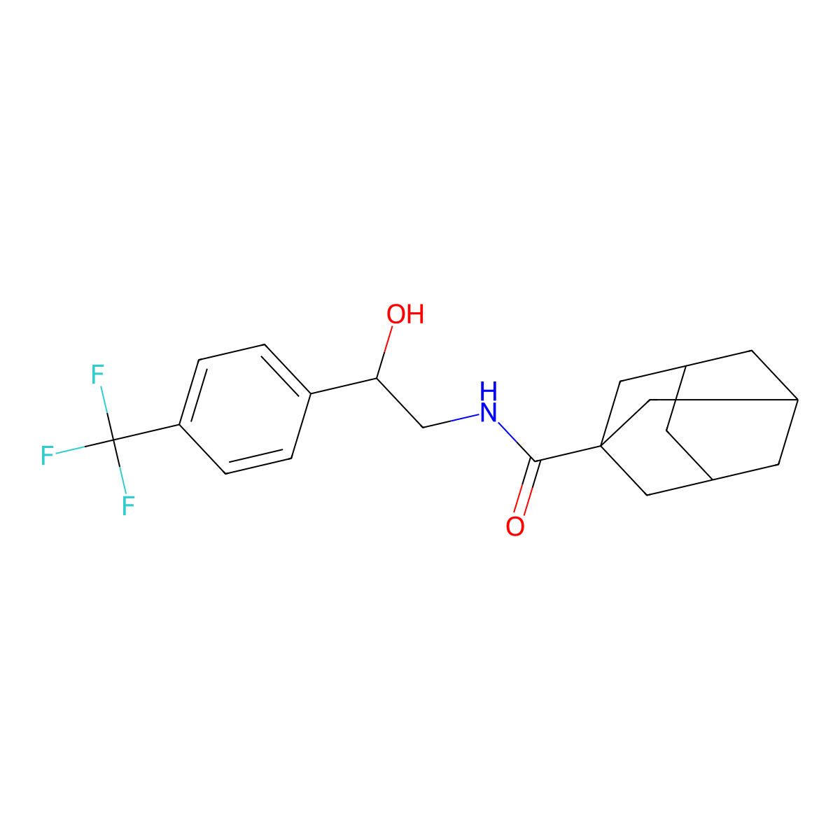 N-{2-hydroxy-2-[4-(trifluoromethyl)phenyl]ethyl}adamantane-1-carboxamide molecular structure, CAS 1351641-68-3