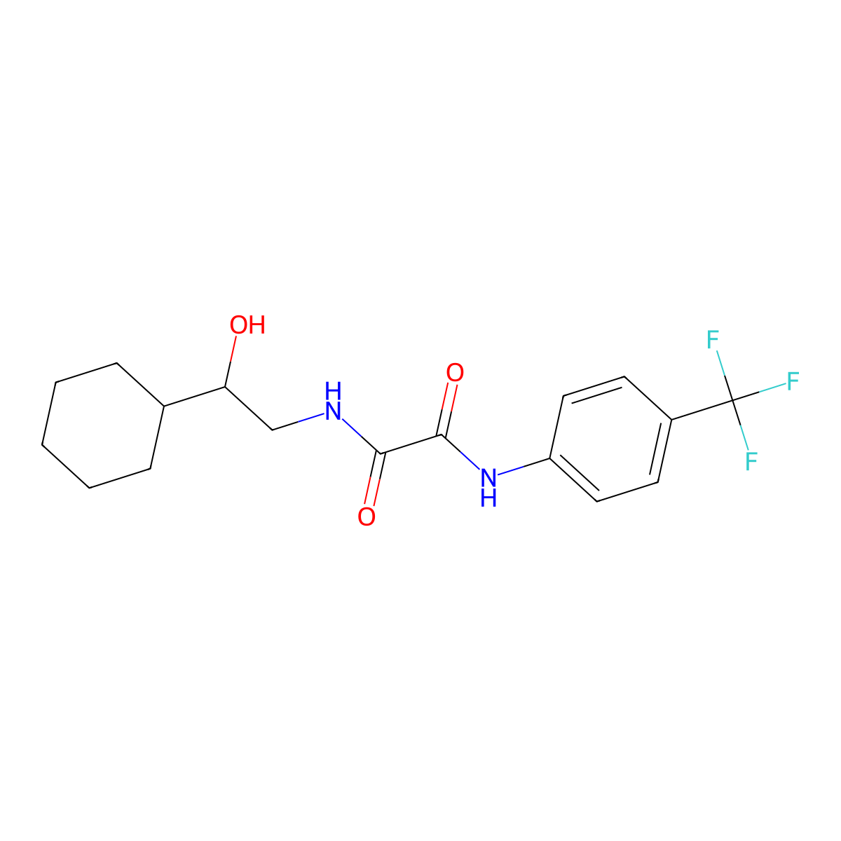 N1-(2-cyclohexyl-2-hydroxyethyl)-N2-(4-(trifluoromethyl)phenyl)oxalamide molecular structure, CAS 1351641-72-9