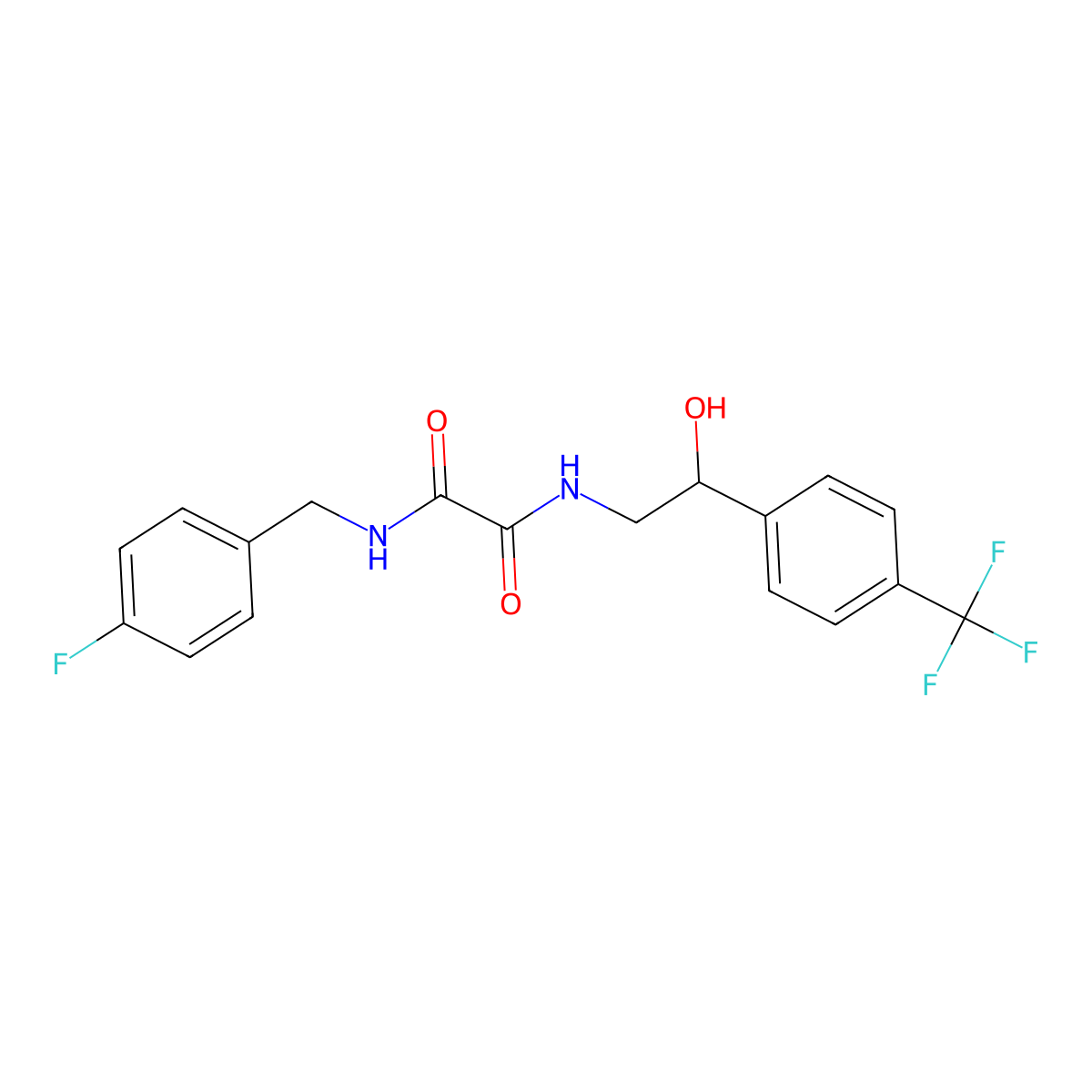 N1-(4-fluorobenzyl)-N2-(2-hydroxy-2-(4-(trifluoromethyl)phenyl)ethyl)oxalamide molecular structure, CAS 1351641-79-6
