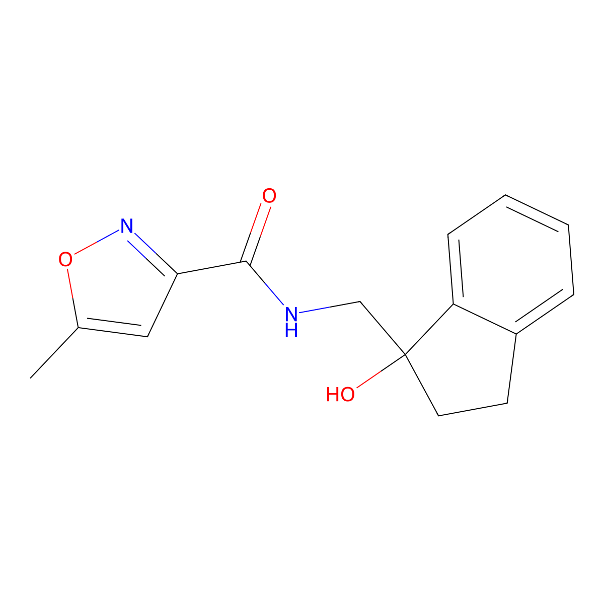 N-((1-hydroxy-2,3-dihydro-1H-inden-1-yl)methyl)-5-methylisoxazole-3-carboxamide molecular structure, CAS 1351641-80-9