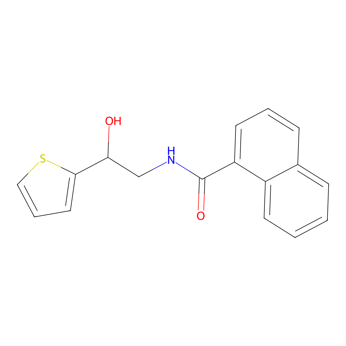 N-(2-hydroxy-2-(thiophen-2-yl)ethyl)-1-naphthamide molecular structure, CAS 1351641-83-2