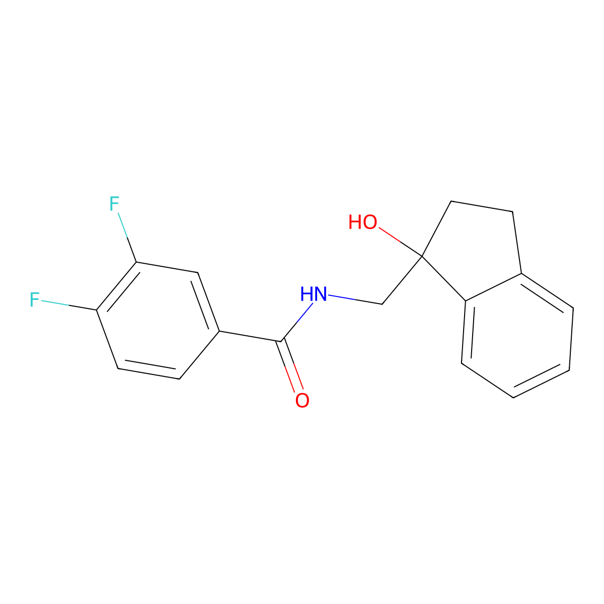3,4-difluoro-N-[(1-hydroxy-2,3-dihydro-1H-inden-1-yl)methyl]benzamide molecular structure, CAS 1351641-84-3
