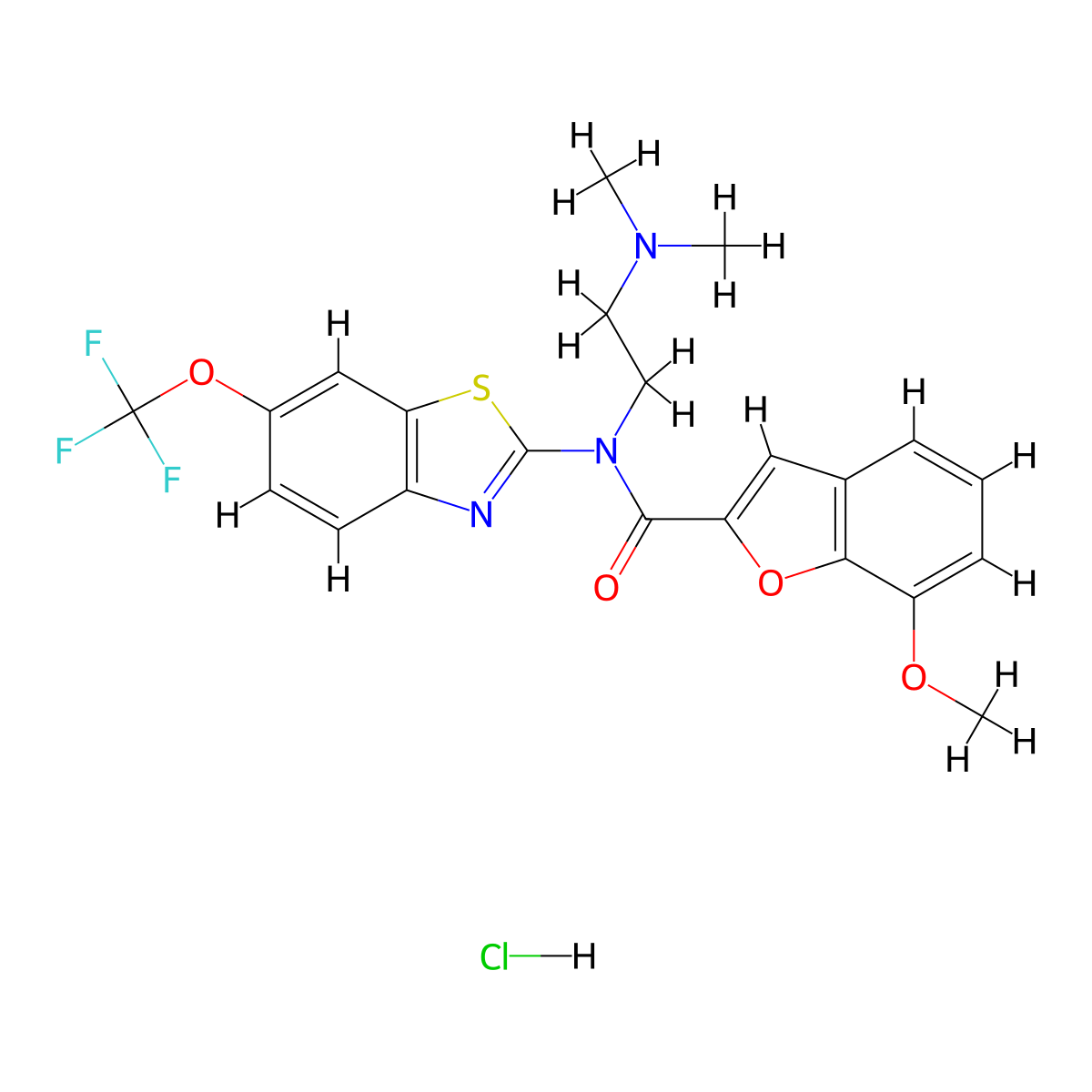 N-(2-(dimethylamino)ethyl)-7-methoxy-N-(6-(trifluoromethoxy)benzo[d]thiazol-2-yl)benzofuran-2-carboxamide hydrochloride molecular structure, CAS 1351641-88-7