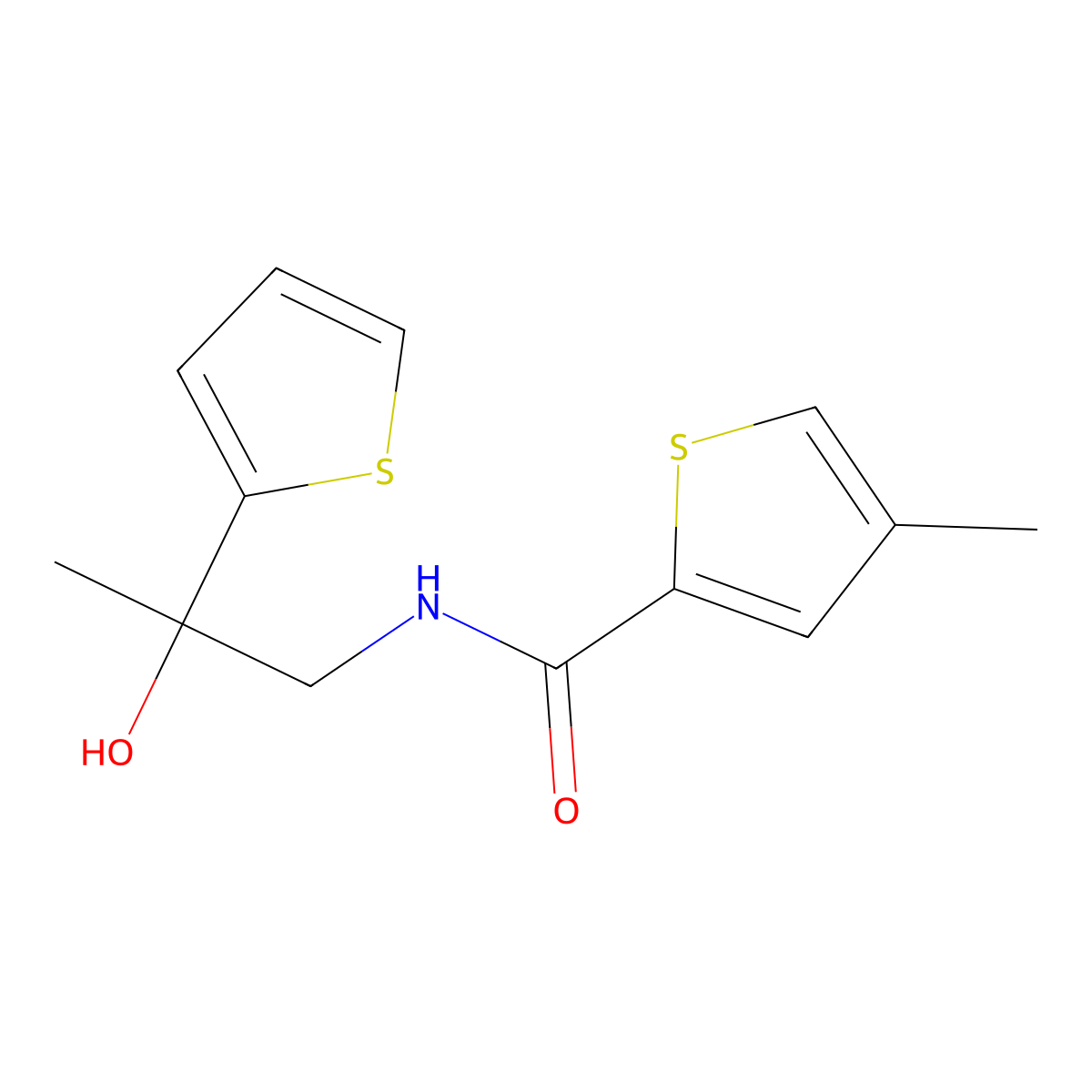N-[2-hydroxy-2-(thiophen-2-yl)propyl]-4-methylthiophene-2-carboxamide molecular structure, CAS 1351641-99-0